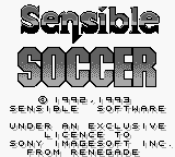 Sensible Soccer: European Champions title screen for GameBoy
